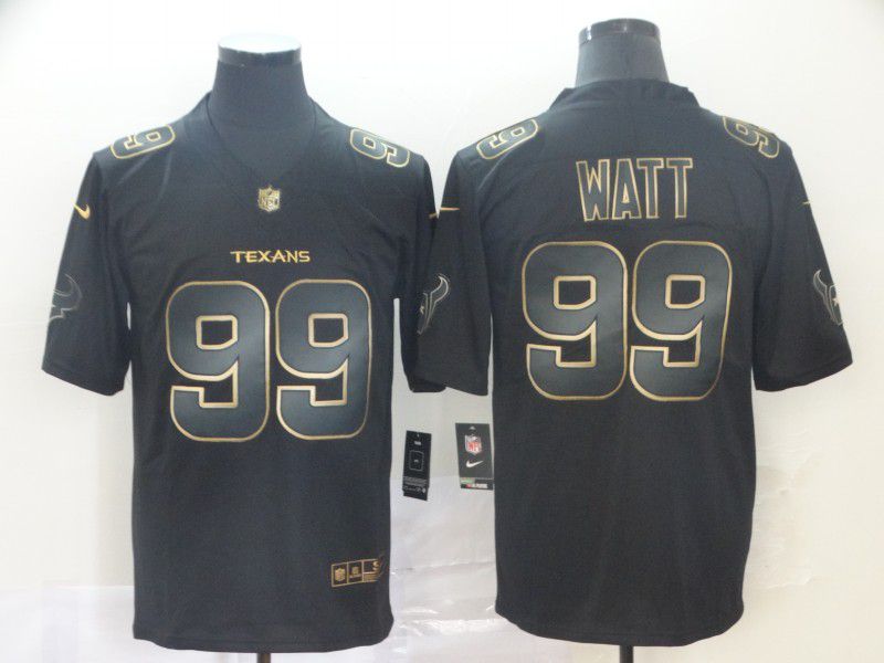 Men Houston Texans #99 Watt Nike Vapor Limited Black Golden NFL Jerseys->houston texans->NFL Jersey